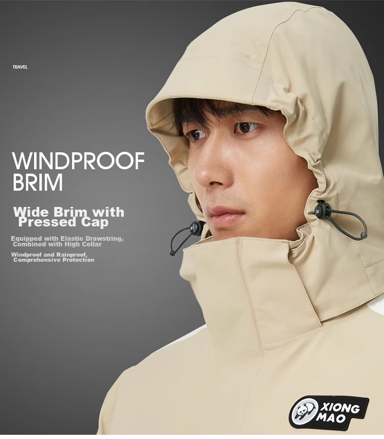 CAMEL Panda Three-Proof Windbreaker, Unisex Professional Oil-Resistant Waterproof Three-In Mountaineering Jacket A13CA6aB018 32