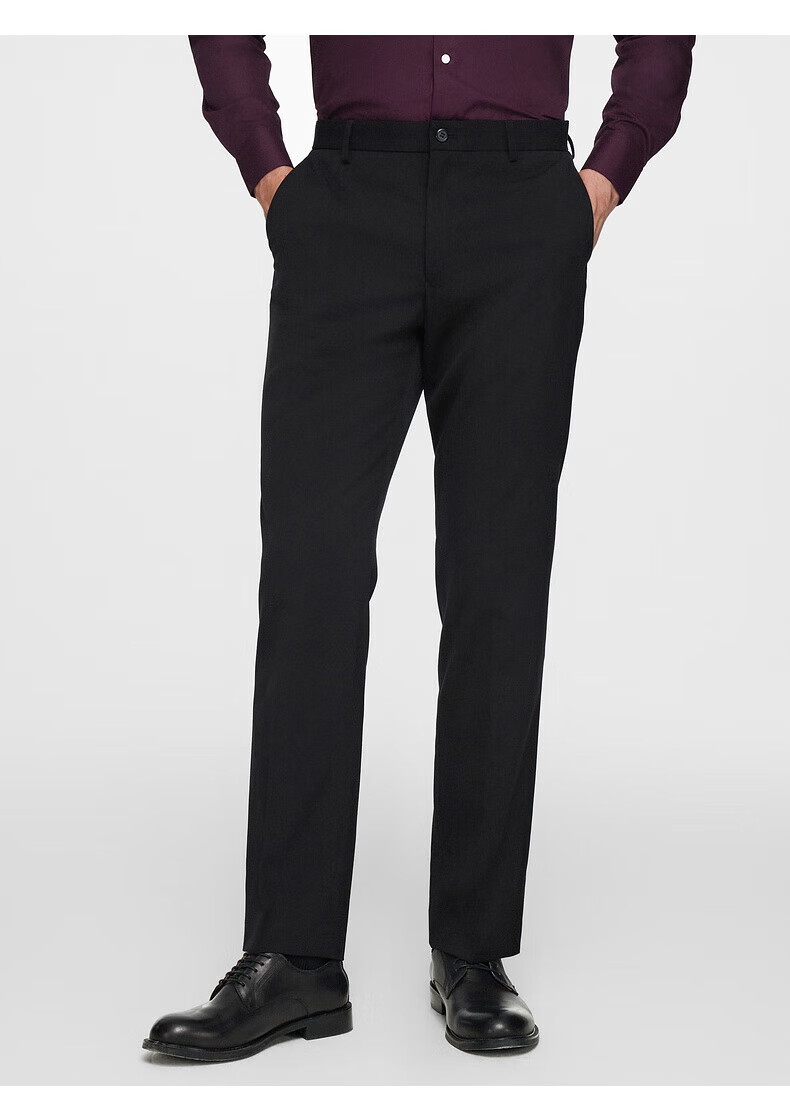 G2000 Men's Spring and Autumn Machine-Washable Easy-Care Crisp Four-Season Skin-Friendly Indigo Slim Fit Trousers 33 6