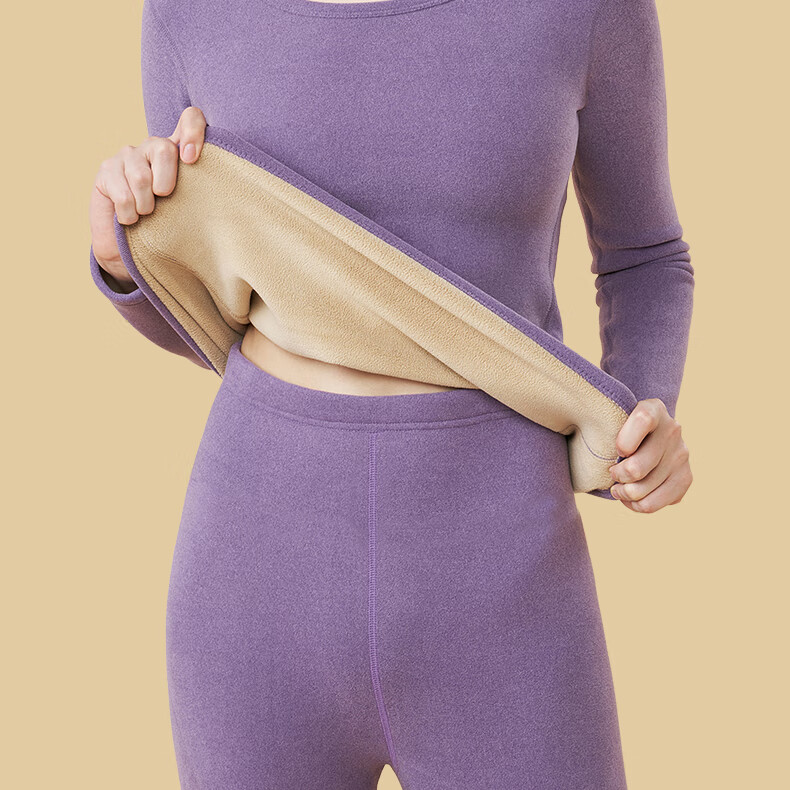 Bejirog Women's Thermal Underwear Set with Fleece Lining, Thickened Base Layer for Cold Weather, Suitable for -40°C in Northeast China, Cold-Resistant Autumn Top And Bottom 2
