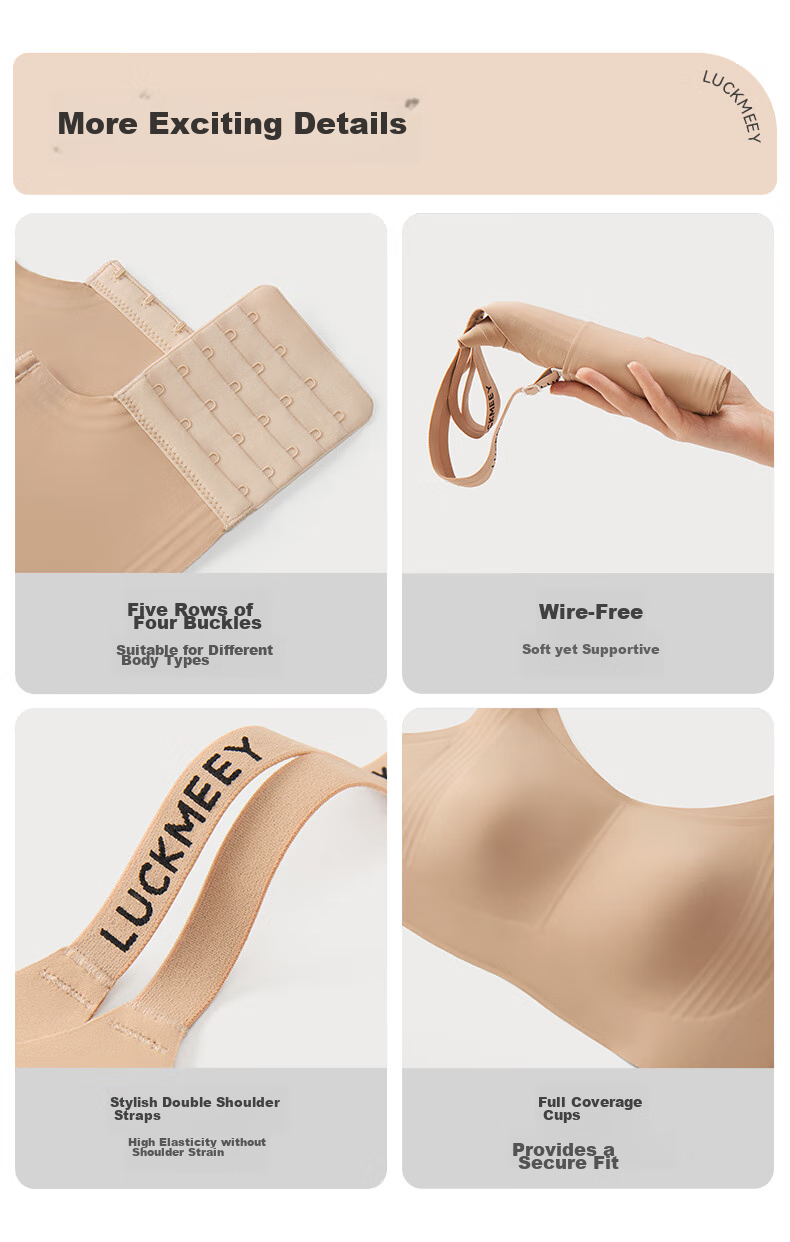LUCKMEEY Plus Size Bra Full Coverage Large Breast Minimizer Double Shoulder Strap Rabbit Ear Bra Seamless Beautiful Back Comfortable Slimming Brassiere for Wome 14