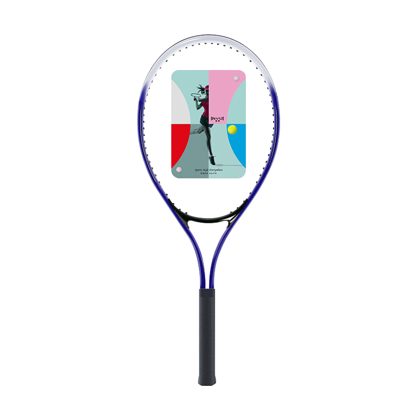 INVUI Tennis Racket Beginner Training Racket Tennis Rebound Trainer, Stringed Tennis Ball, Grip Tape, Racket Case, Blue