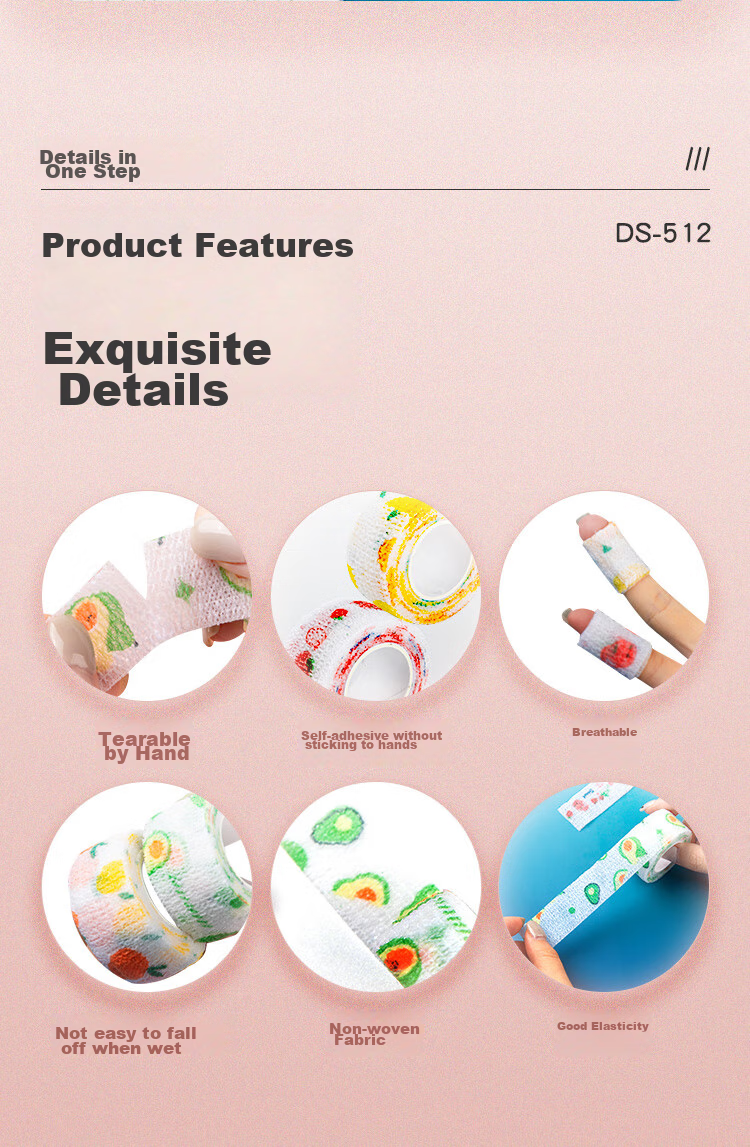 COMIX Student Writing Finger Protector Bandages, Non-Woven Fabric Anti-Abrasion Anti-Callus Self-Adhesive Elastic Breathable Bandages, Hand-Tearable Joint Finger Protectors, 3-Pack DS-512 2