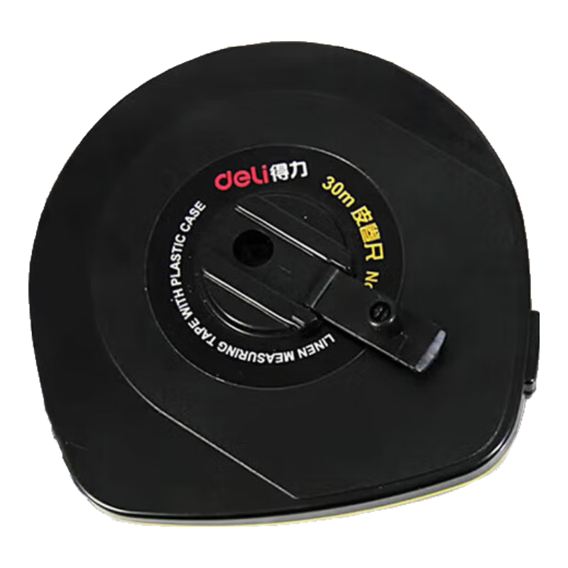 Deli 30m Durable Leather Tape Measure, Playground Roller Tape Measure, Flexible Ruler, Measuring Tape, 8218 Black