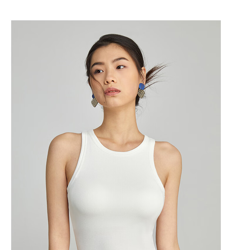 TINGE White Camisole Tank Top for Women, Thin Style with Built-In Bra Pads, Inner Wear Or Outer Wear Top 1