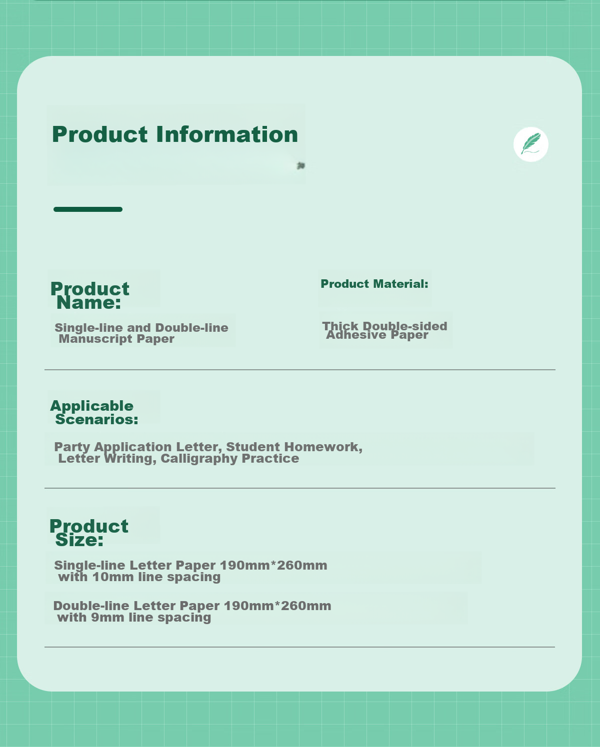 Liupintang Letter Paper, Application Form, Party Membership Application, College Student Notebook, Simple Writing Paper, Double-Lined Letter Paper, Specialized Paper, Horizontal Lined Paper, Thick Material Handwriting Paper 20