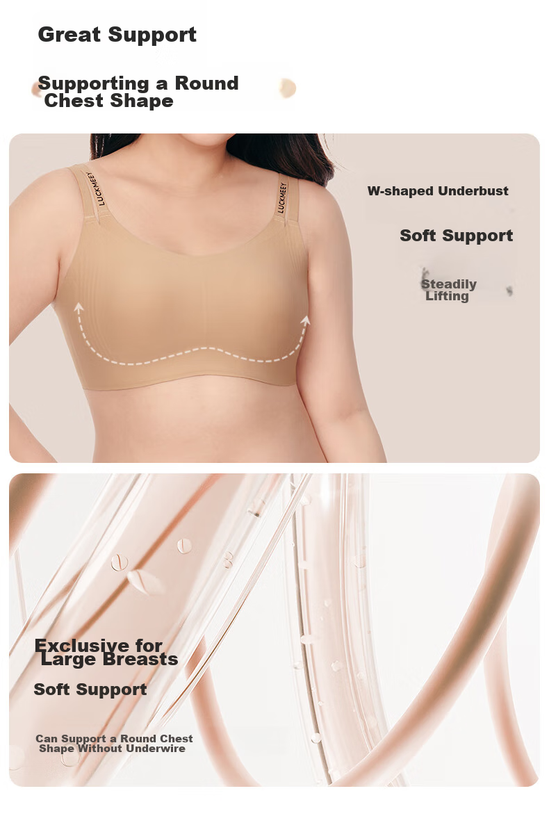 LUCKMEEY Plus Size Bra Full Coverage Large Breast Minimizer Double Shoulder Strap Rabbit Ear Bra Seamless Beautiful Back Comfortable Slimming Brassiere for Wome 8