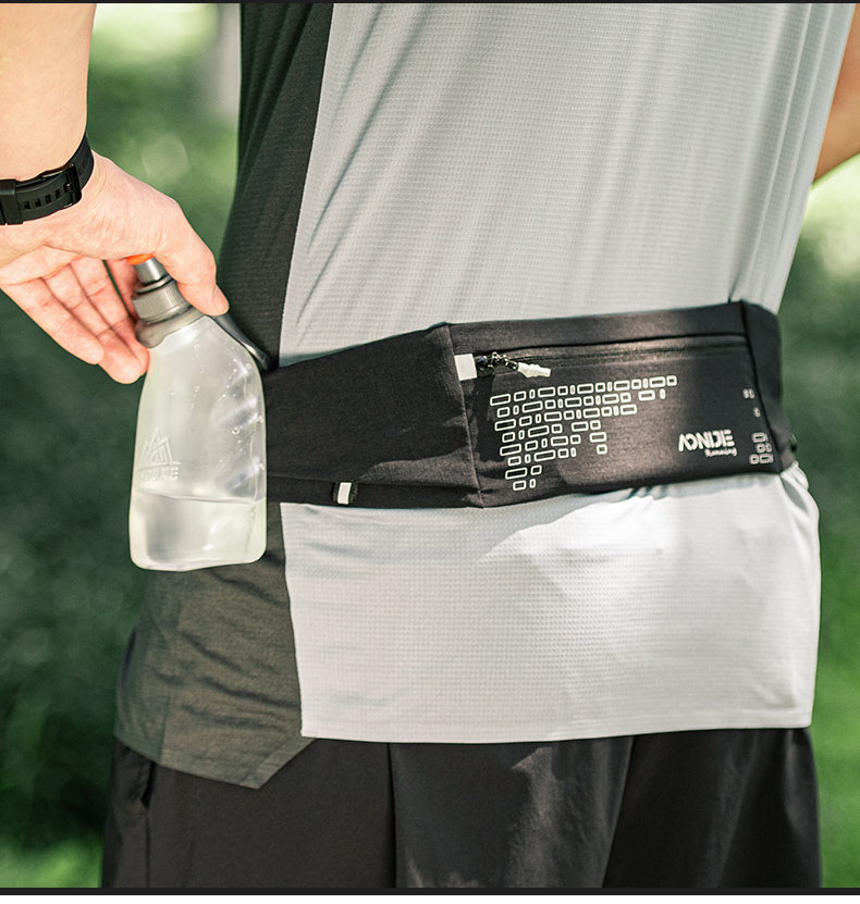 AONIJIE Running Waist Pack for Men And Women, Invisible Ultra-Thin Multifunctional Waterproof Hiking Marathon Outdoor Trail Sports Phone Pouch 15