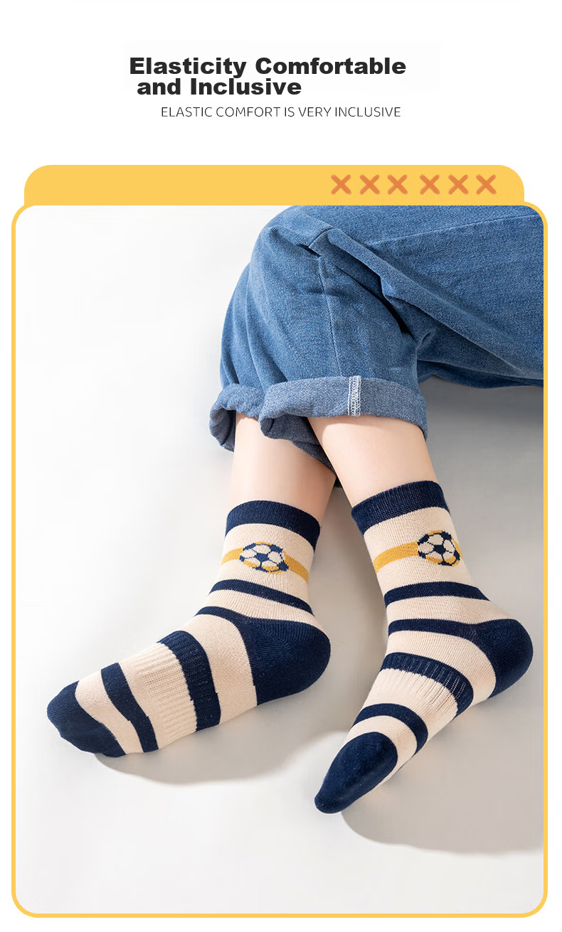 YUZHAOLIN Children's Socks Autumn Style Boys' Seamless Mid-Calf Socks Baby Socks Cotton Socks for Fall And Winter Mid to Big Kids Little Boys Long Socks 12