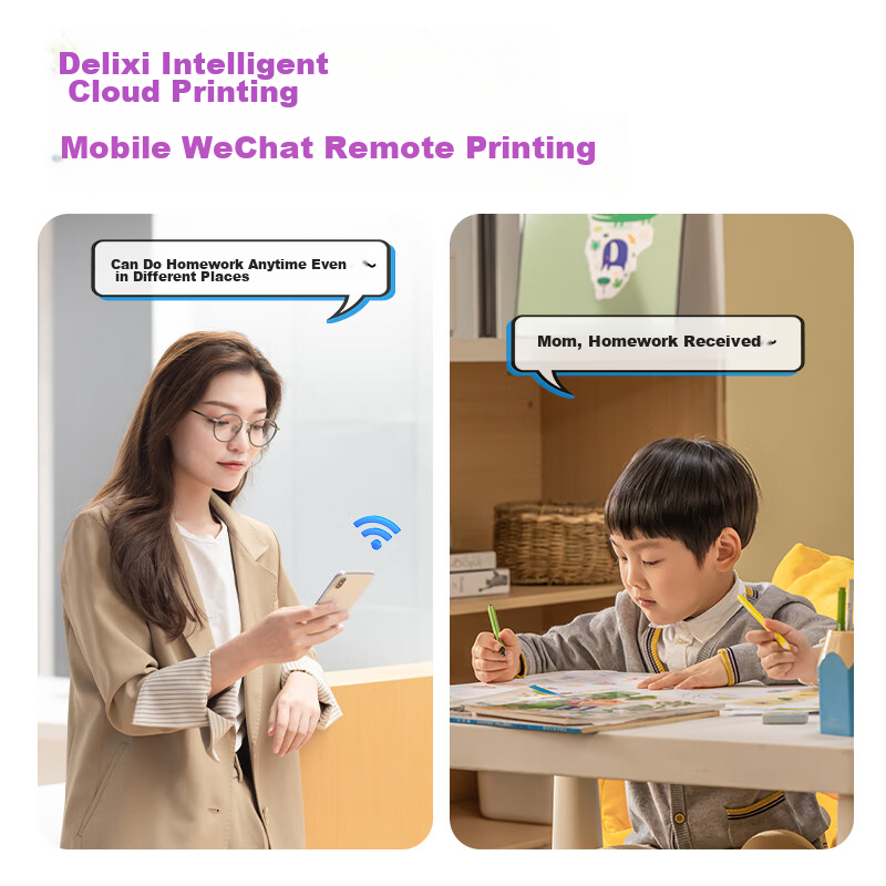 Deli L511Ws AI Printer, Home Color Error Correction, Can Print And Scan Documents Wirelessly to Phone, High-Capacity Continuous Ink Supply Photo Inkjet Printer for Homework And Exam Papers