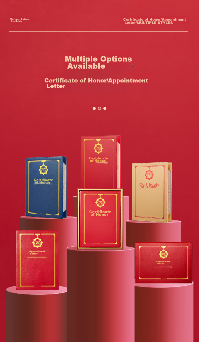 Kingdee Single Honor Certificate Cover, Gold A4 Inner Pages, Award Certificate, Suitable for Ceremonies And Recognition Events 4