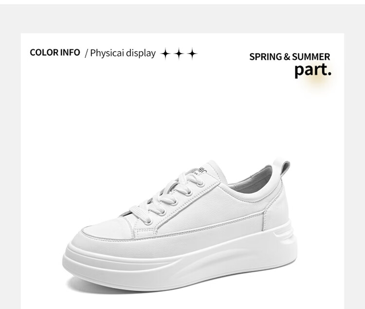 ZHR Women's Casual White Sneakers Soft Sole Breathable Low-top Comfortable Shoes AH105F White Size 34 3
