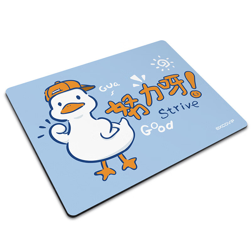 EXCO Work Hard Mouse Pad, Small Size for Girls, Anime Fans, Mini Lockable Edge, Cute Cartoon Design, Laptop Desk Pad, Washable, Add-On Item, 9441