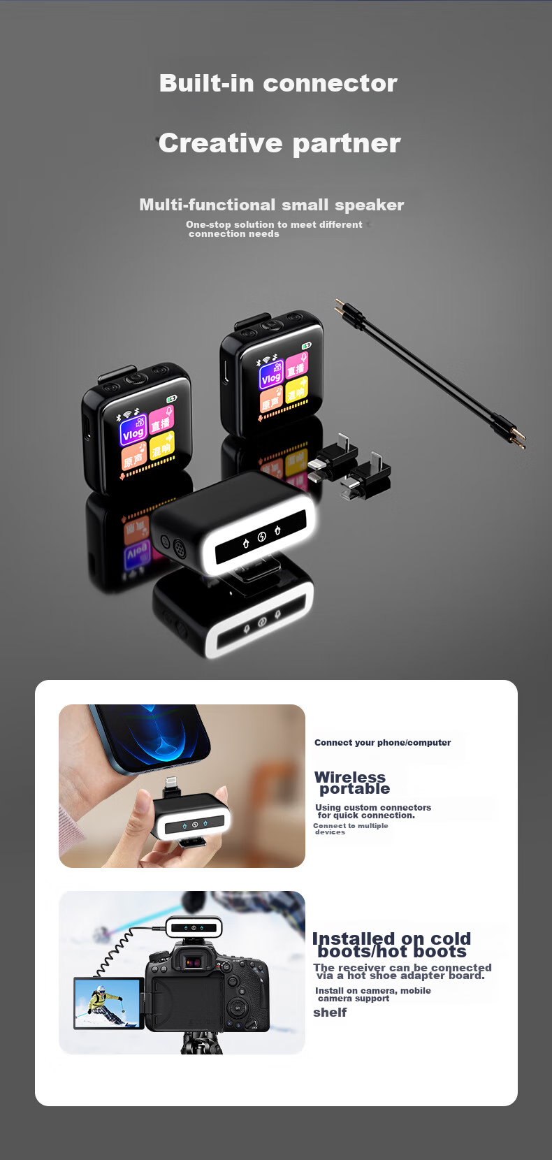 Haomuren Pro Wireless Lavalier Microphone, Small Bee Audio Receiver, Recording Device, Noise Reduction, Douyin Host Sound Card, Live Streaming Complete Set, Bluetooth Microphone, Karaoke Mobile Phone Camera, One-To 12