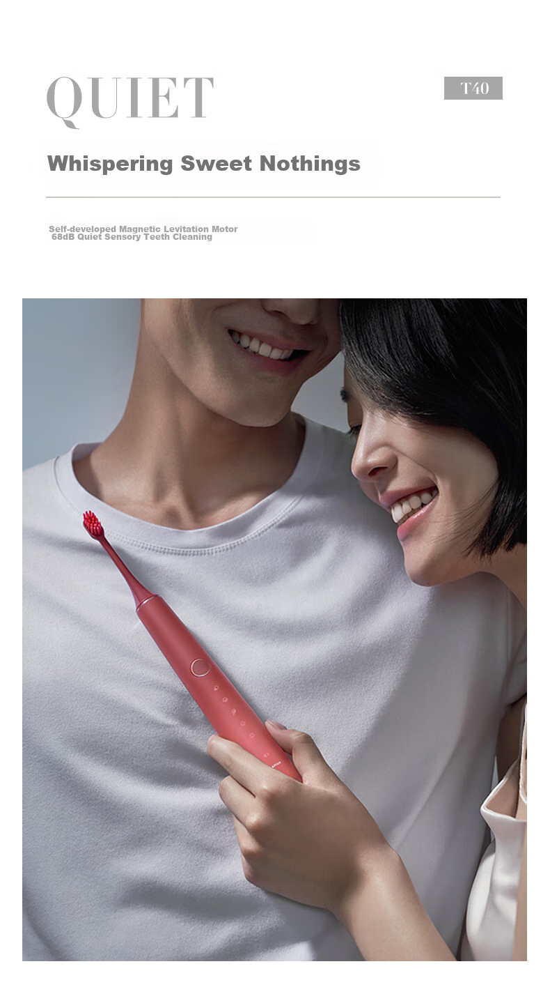 ROAMAN Electric Toothbrush, Recommended by Dentists for Deep Cleaning And Whitening, Gum Protection, Gift for Boyfriend/girlfriend, Birthday, Valentine's Day, Wedding, Engagement, T40 Little Heartbreaker, Matte Black 7