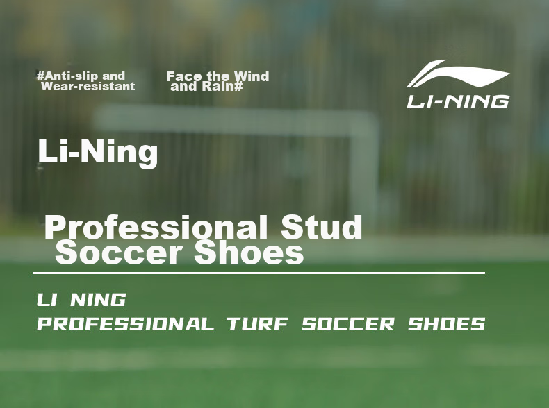 Li-Ning Soccer Shoes for Adults, Men's Cleats, Big Kids And Teenagers, Professional Competition Training Shoes, Non-Slip Breathable Cleats, White, Size 43 1