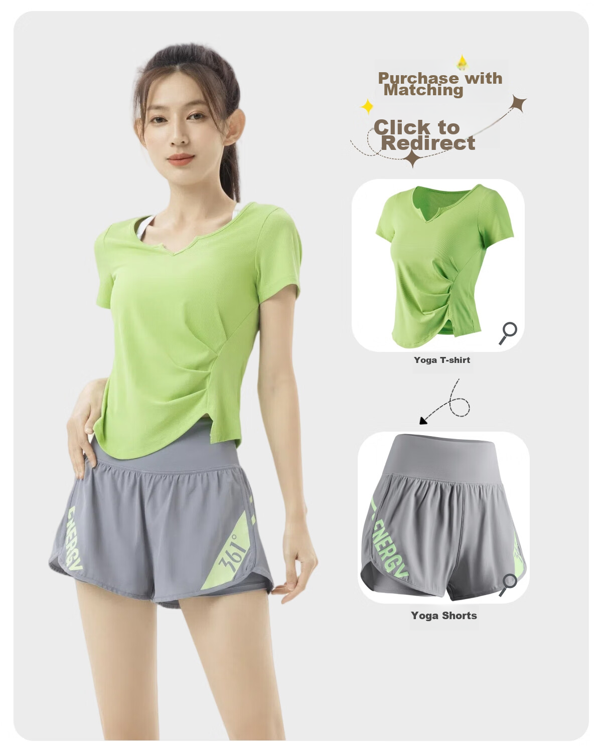 361° Women's Sports Fitness Yoga Shorts, Summer Lightweight, Faux Two-Piece Design, Breathable Outdoor Cycling Running Shorts 3