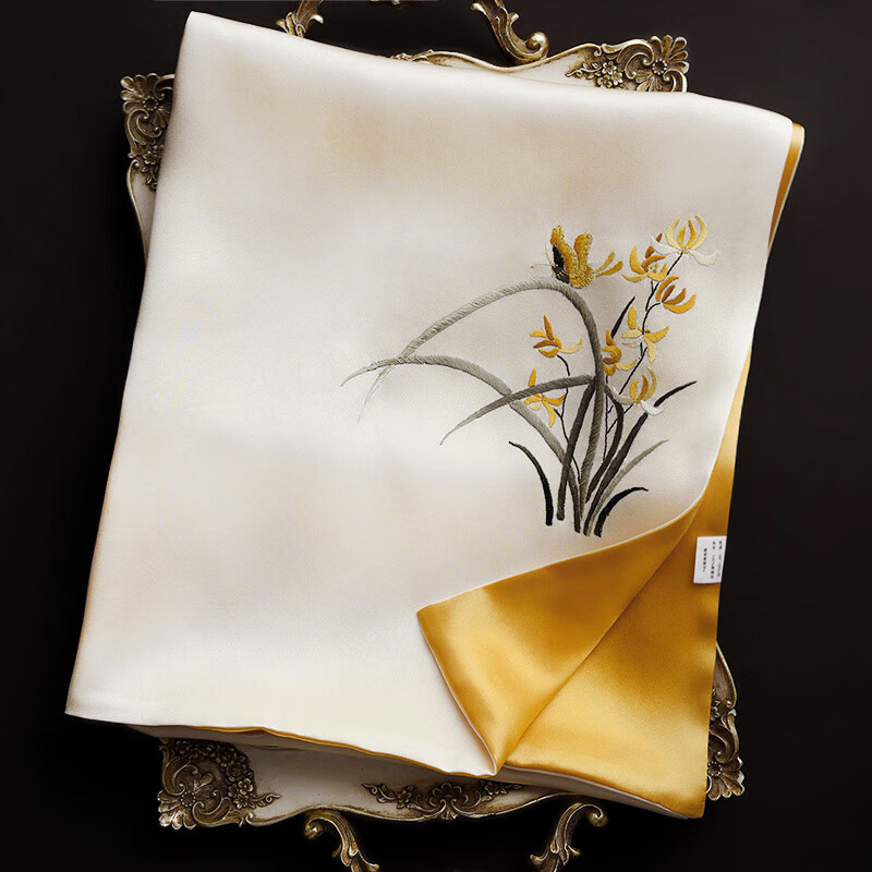 Hangsifu Suzhou Silk Scarf, Bookmark Pen Set, Mulberry Silk Shawl, Outer Wrap, Autumn And Winter Season, Mother's Birthday Gift 19