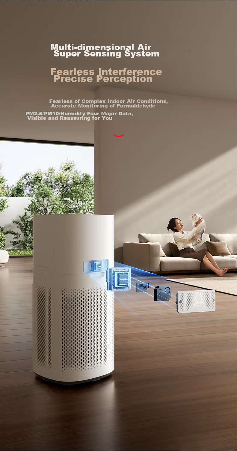 TOSHIBA [Price Protection 11.11] Air Purifier for Formaldehyde Removal, Odor Elimination, Certified by National Standardization Administration, Removes Pollen And Smoke Allergens, Home Use Purification Machine, Medical-Grade, Registered by Ministry of Health And Family Planning, Big White Pear Model 13