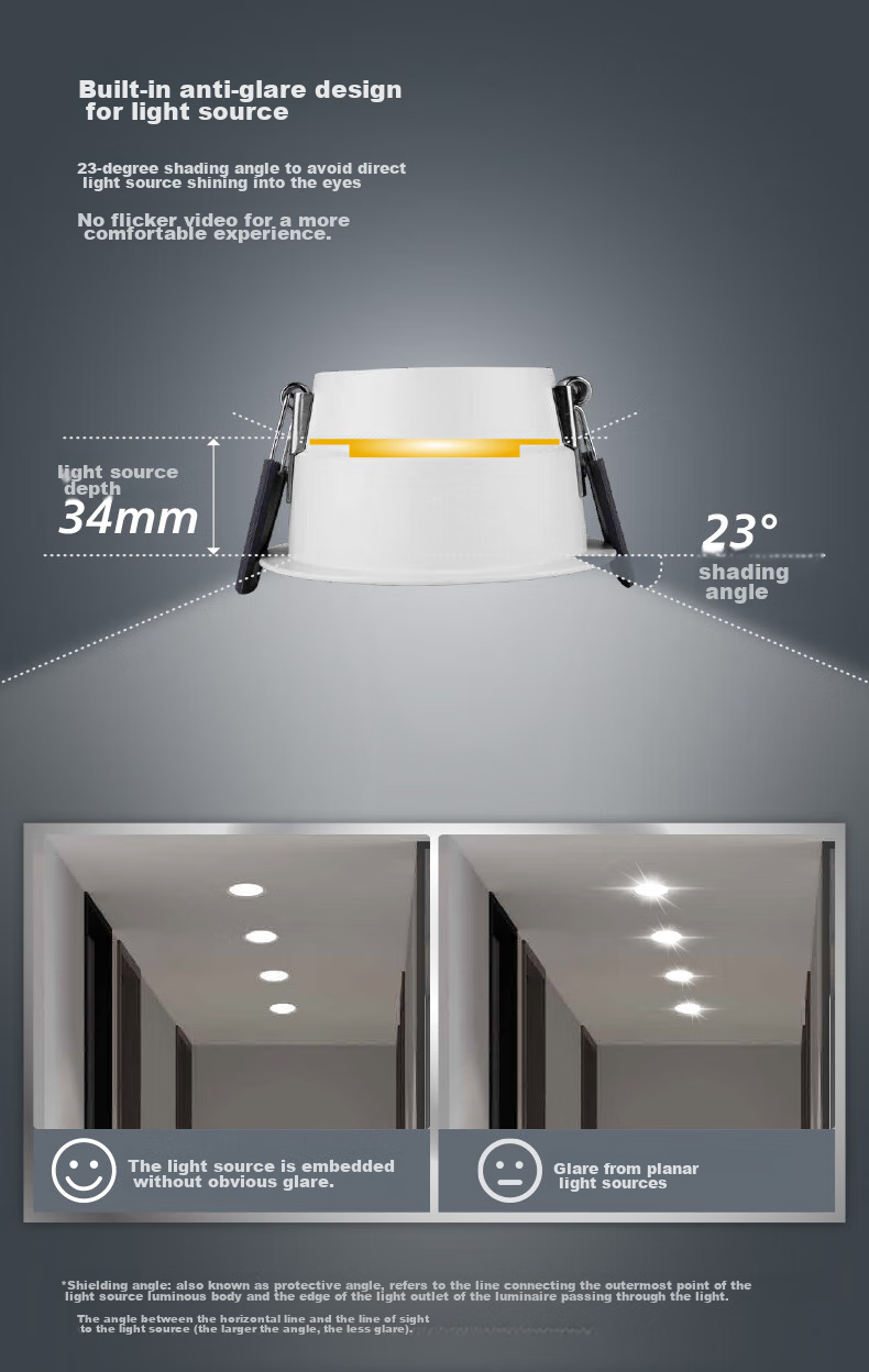 PHILIPS Recessed Living Room Full Metal Anti-Glare Downlight, 7W, 75-78mm, Cool White Light 2