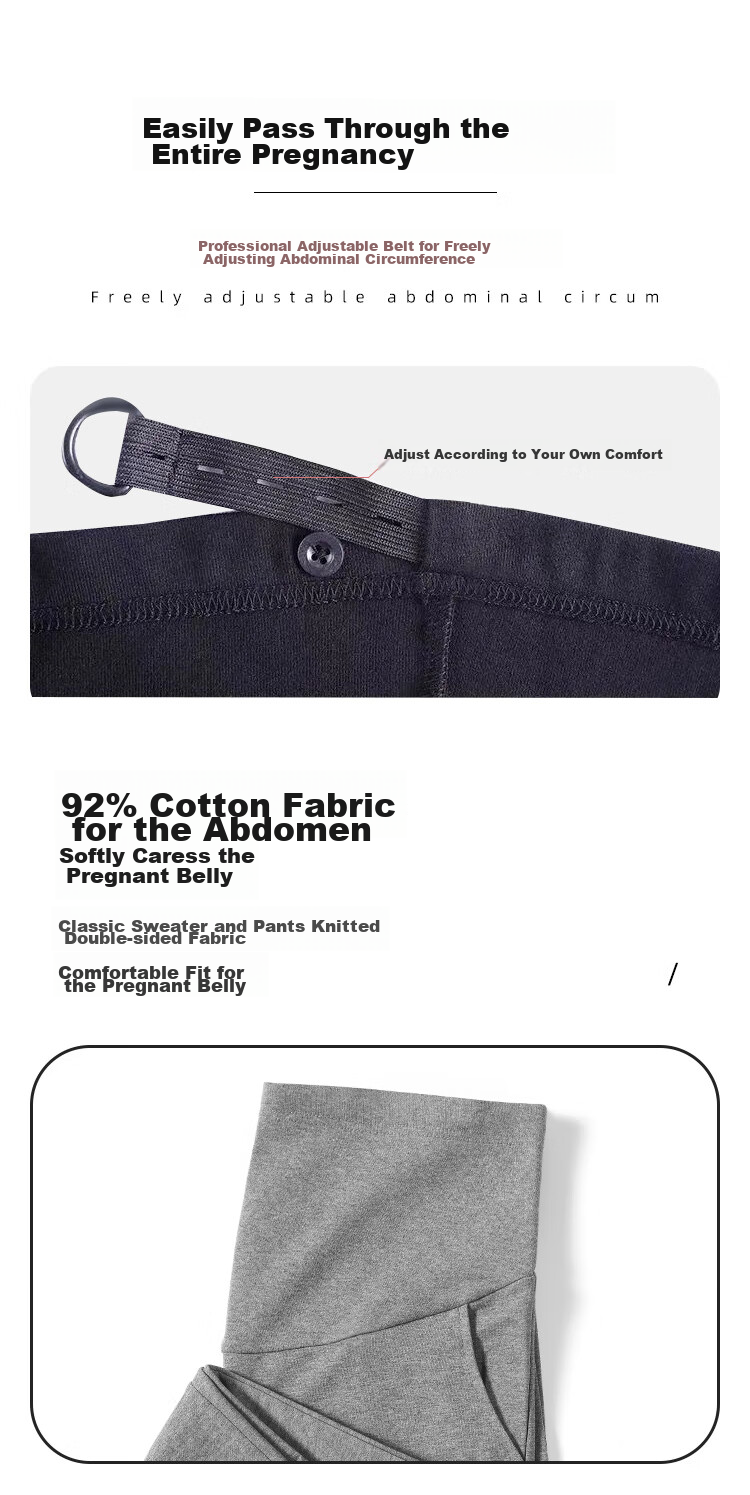 JOYNCLEON Maternity Pants, Summer Women's Wide-Leg Casual Trousers, Leggings, Thin Style, Plus Size, Black L, Jyk152328 11