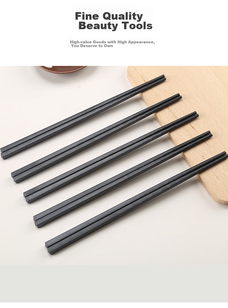 Suncha Heat-Resistant Non-Bacterial Household Alloy Chopsticks Tableware Set, 10 Pairs, Korean Chopsticks 9