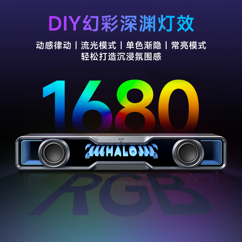 Портативная колонка Edifier Halo, Bluetooth 5.4, RGB подсветка, мощность 5 Вт, черная