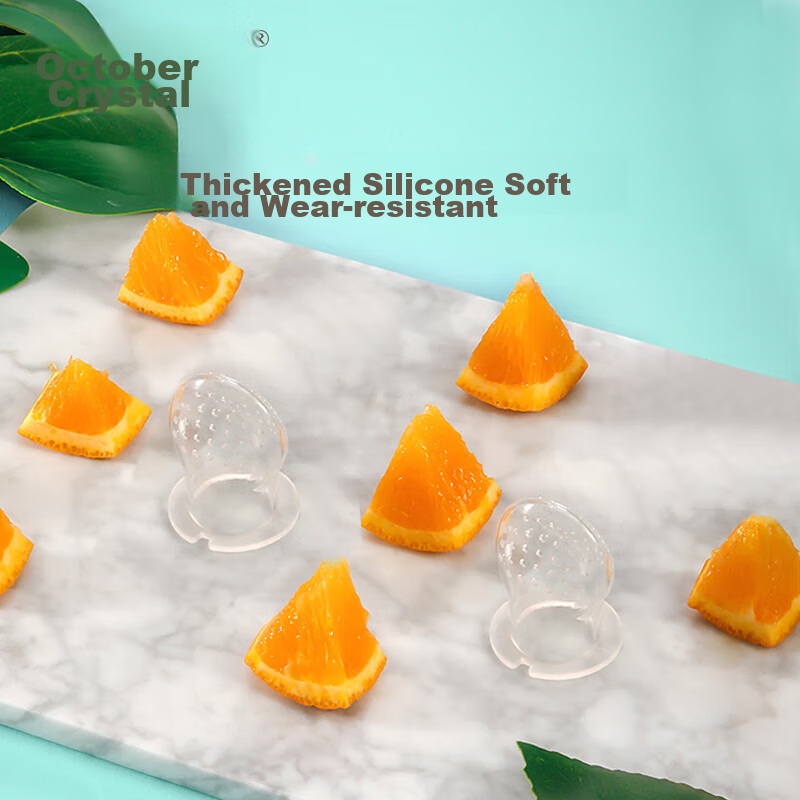 Shiyuejiejing Fruit Teether Bag for Babies, Soothing Teether Stick, Infant Fruit And Vegetable Supplement Feeder, Push-Type Random Delivery