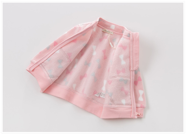 DAVE & BELLA Children's Outerwear, Spring And Autumn Clothing, Baby Stylish Clothes, Girls' Fleece Jacket 10