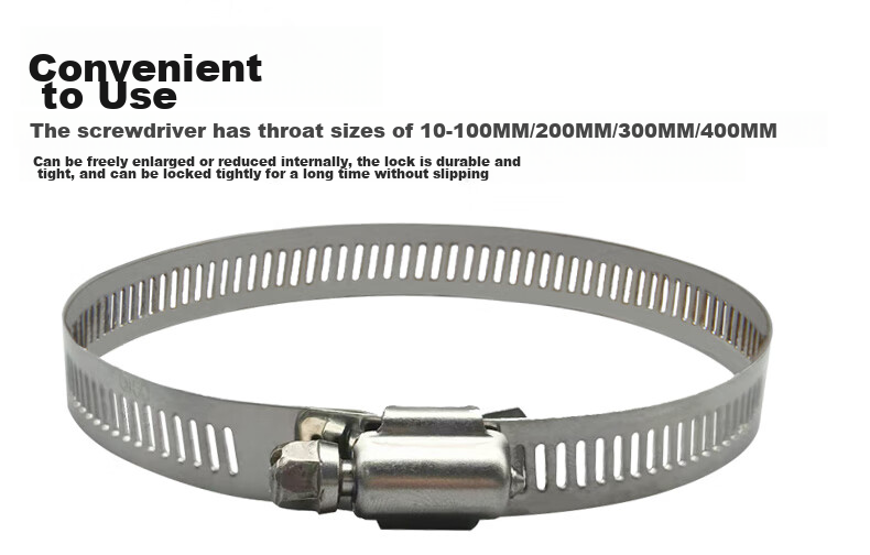 Minhongshi Camera Clamp Bracket, Full Steel Clamp, Stainless Steel Hose Clamp, Electrical Wire Pole Clamp, Stainless Steel Pipe Clamp Ring, Diameter 400MM 5