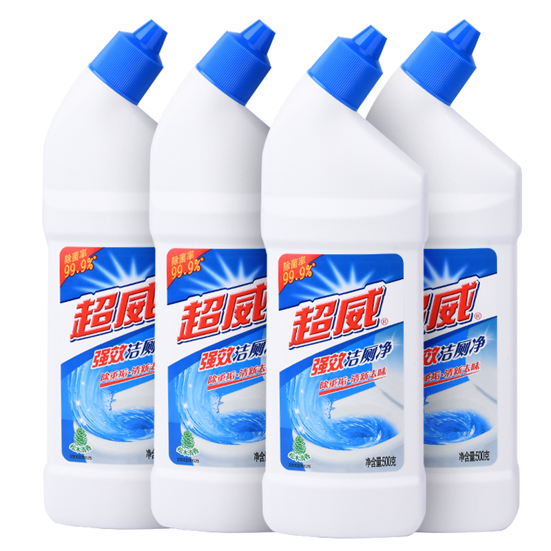 超威强效洁厕灵马桶清洁剂洁厕液厕所清洁厕宝500g*4瓶