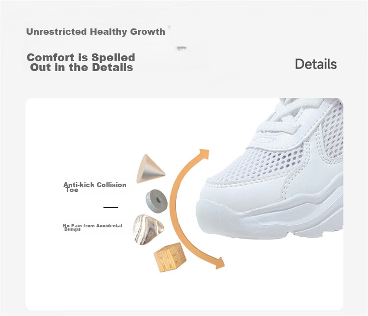B.Duck Children's Mesh Sneakers, Summer Sports Shoes for Boys And Girls, Breathable White Shoes for Students, Model 3073, White And Pink, Size 26 12