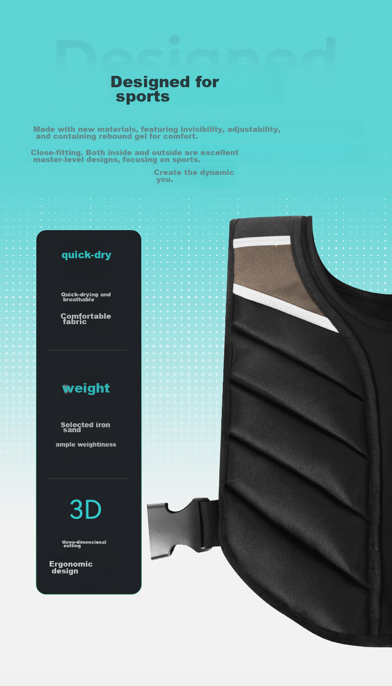 Mike Weighted Vest, Invisible Thin Style, for Men And Women, Fitness Training Leg Straps Package, 20 Lbs Vest + 4KG Leg Straps 7