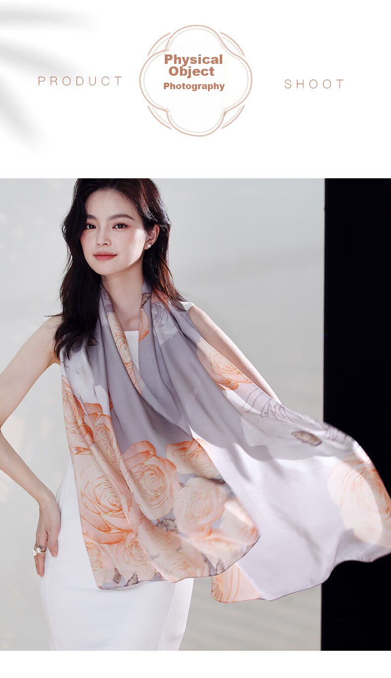 Hangsilu Silk Scarf for Women, Mulberry Silk Shawl, High-End Birthday Gift, Holiday Present for Mom And Teachers 7
