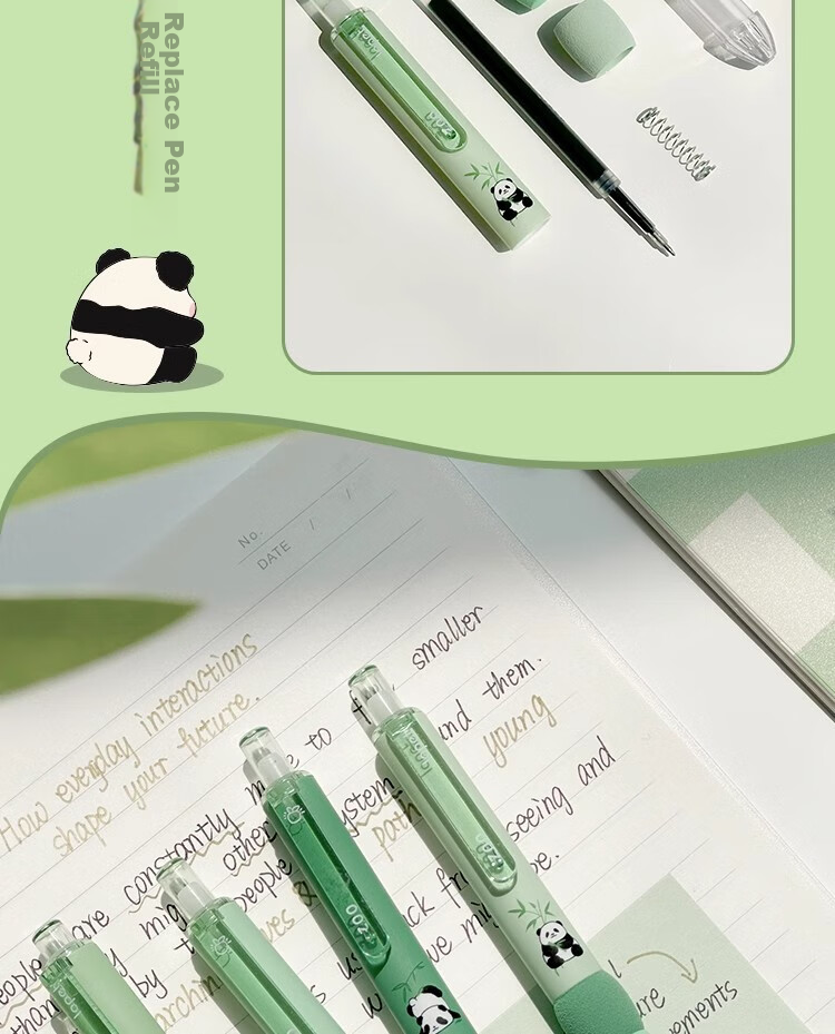LOPET Retractable Gel Pen, Quick-Drying, Stylish Design, Exam Pen for Students, 0.5mm Black Ink, Smooth Writing for Middle School Students, Ballpoint Pen, Signature Pen, LT-1362 + 10 Refills 11