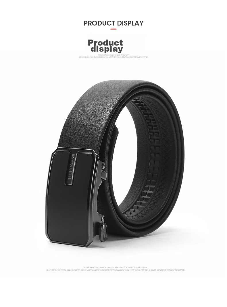 ELLE HOMME Men's Belt, High-Quality Top-Grain Leather Automatic Buckle Waistband, Business Formal Trouser Belt, Birthday Gift for Me 7