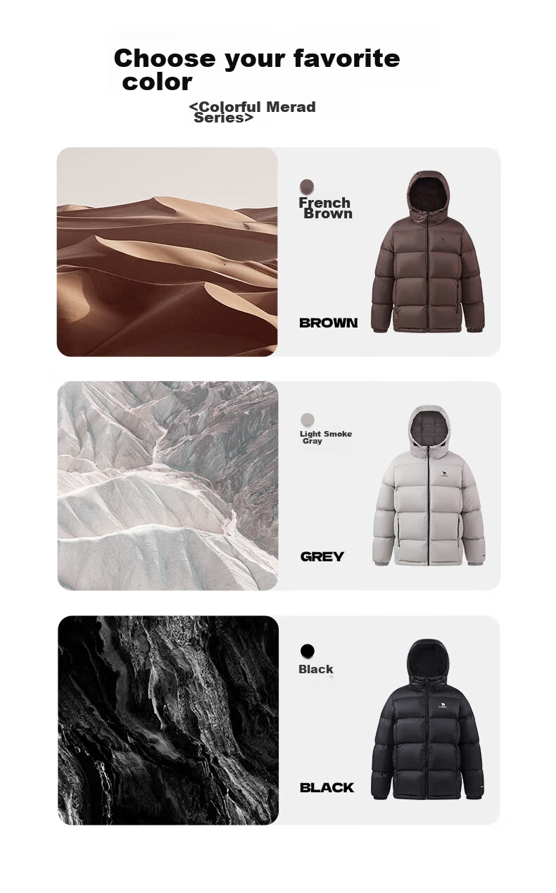 CAMEL Flame Mountain down Jacket for Men And Women, Urban Light Outdoor Thickened Cold-Resistant Puffer Coat Winter Outerwear 23