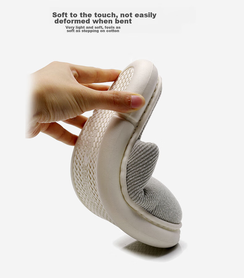 GUOLUOFEI Home Slippers, Indoor Floor Linen-Covered Head Couple Non-Slip All-Season Slippers for Men And Women, Pink, Size 36-37 7