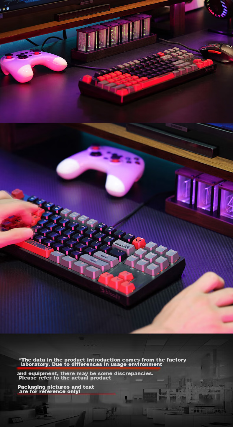 A4TECH T87 88-Key Mechanical Keyboard Wired Gaming Keyboard E-Sports Mechanical Keyboard Dedicated Optical Switches Keyboard Blood Hand Phantom Optical Switches Blood Red Wired 21