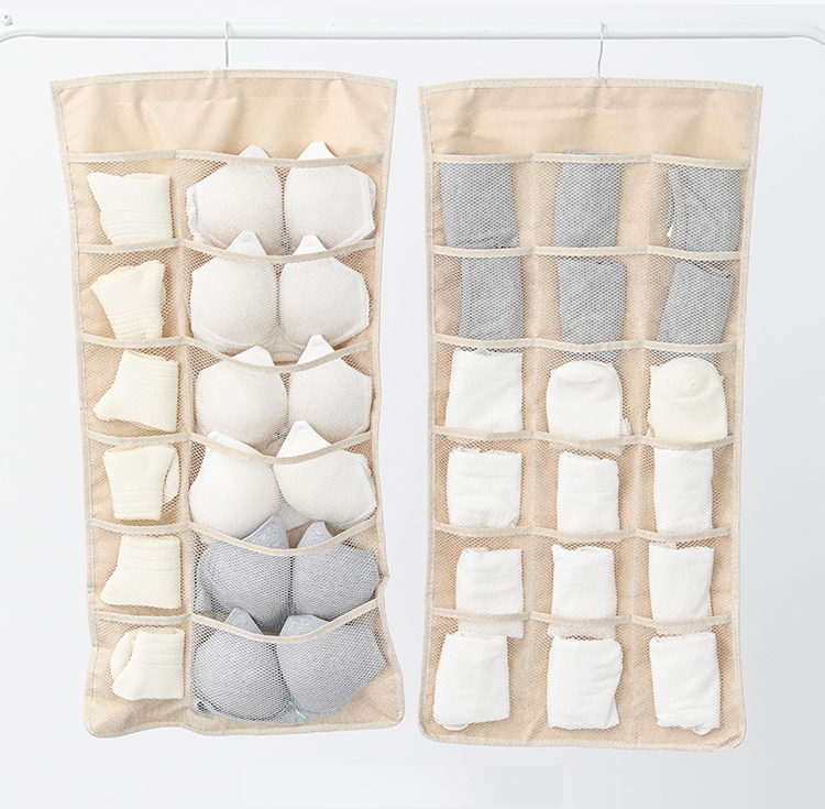 Banzheni Underwear Storage Hanging Organizer, Socks And Panties Holder for Home Or Dormitory Cabinet Wall Mounting, 12+18 Compartments 17