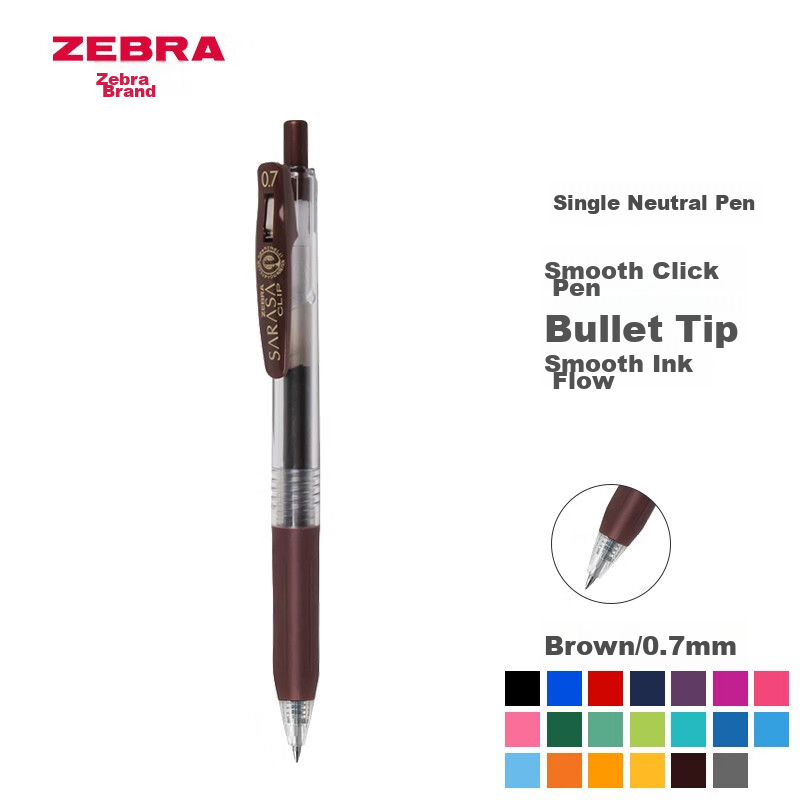ZEBRA Retractable Gel Pen, 0.7mm Bullet Tip, JJB15 Student Bullet Tip Pen, Business Pen High Aesthetic Office Supplies, Brow
