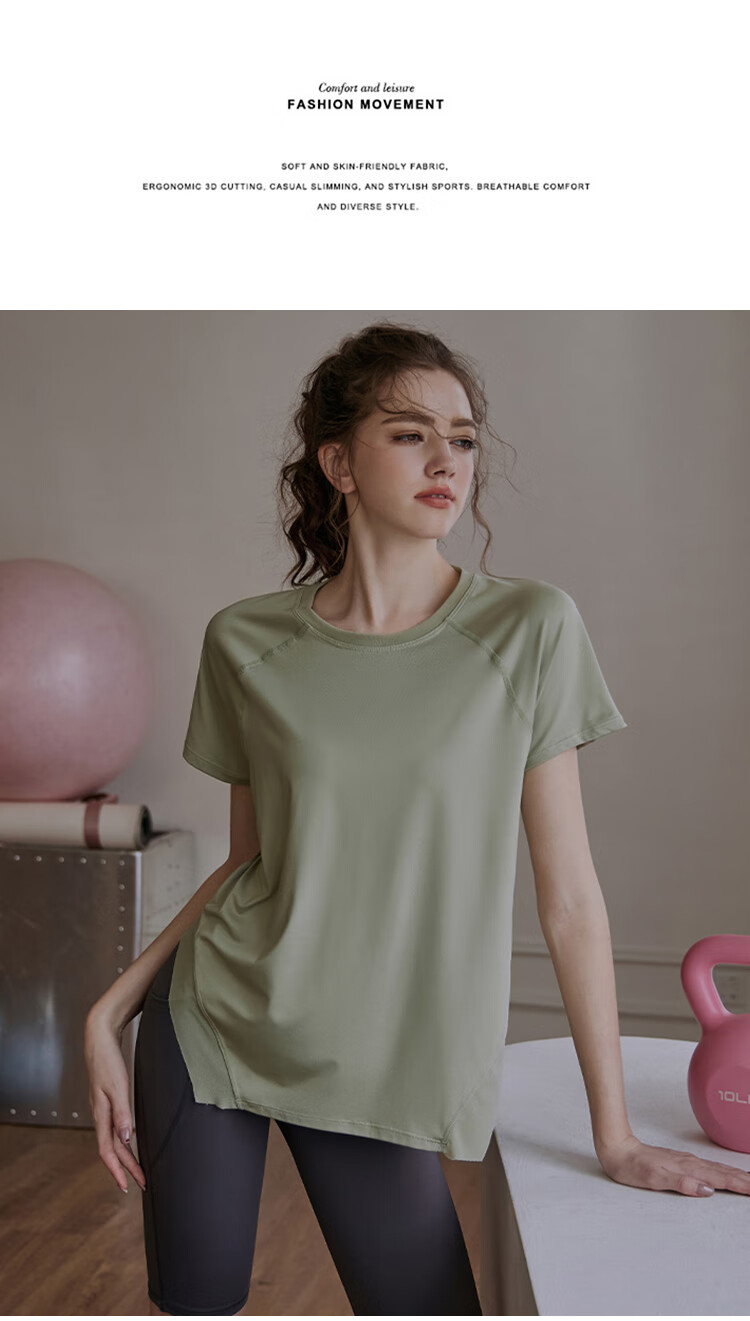 XUEXIMAN Yoga Top for Women, Loose-Fitting Sports Short-Sleeve T-Shirt, Quick-Drying Breathable Professional Yoga Fitness Pilates Top 14