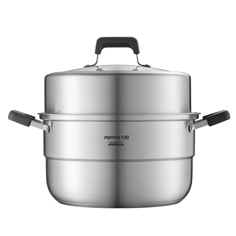 Joyoung Steamer Pot, 304 Stainless Steel, High Arched Lid, Large Capacity, Double-Layer, Suitable for Steaming Buns, Making Soup, Universal for Stove, 28cm
