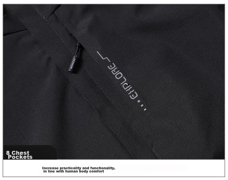 JEEP SPIRIT Outdoor Jacket for Men And Women, Three-In Two-Piece Set, Windproof, Waterproof, Warm 19