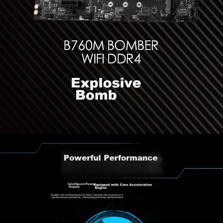 MSI B760M BOMBER WIFI DDR4 Motherboard, Supports CPU 14600KF/13490F/14490F (INTEL B760/LGA 1700) 2
