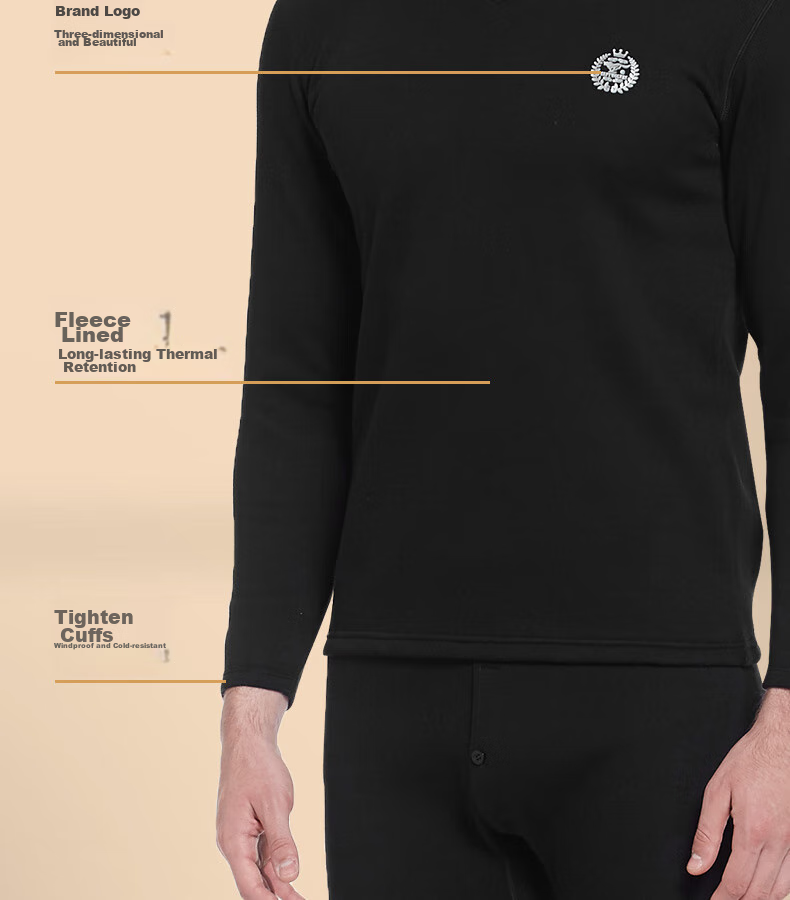 SEPTWOLVES [Double Warmth] Thermal Underwear for Men, Autumn And Winter Fleece-Lined Thick Undershirt, Invisible V-Neck Fashion Base Layer Top 14