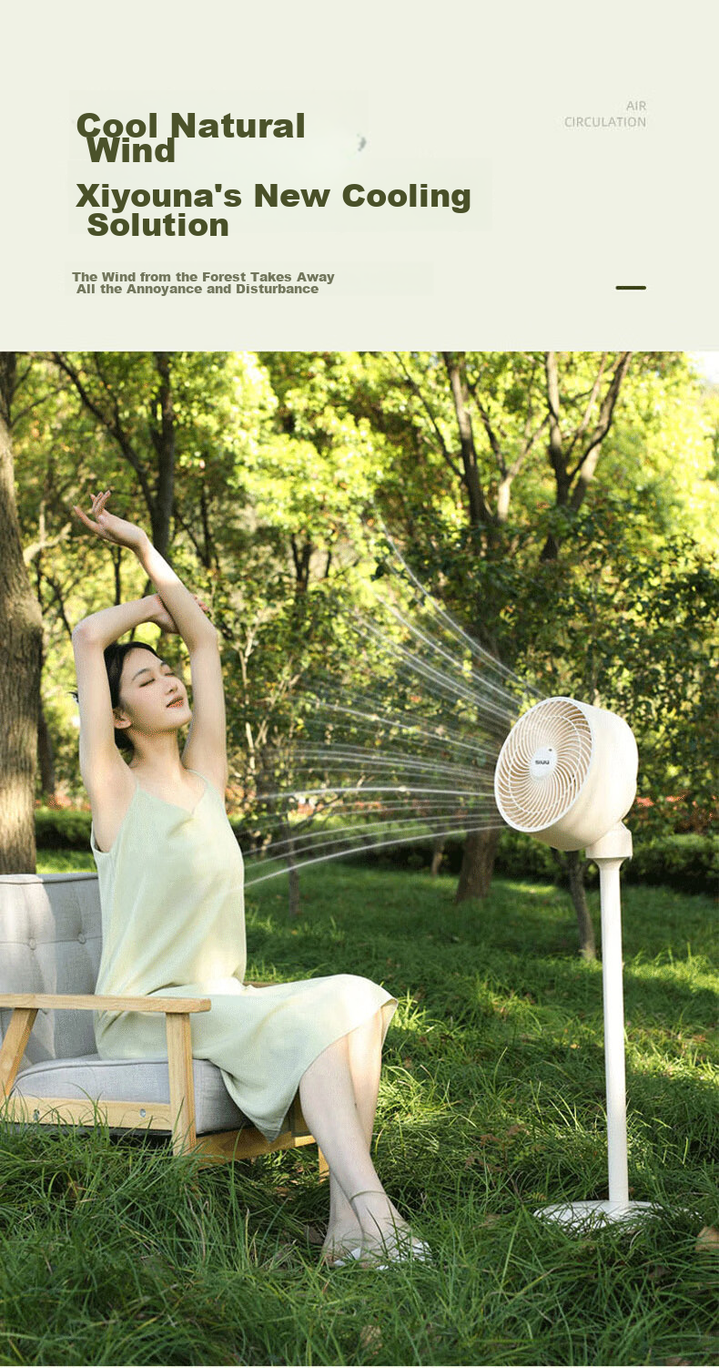 Xiyou Air Circulation Fan High Airflow Oscillating Remote Control Electric Fan Home Desktop Powerful Floor Standing Ventilation Fan Ultra Quiet Bedroom Dormitory Energy-Saving Cooling Small Fan 4