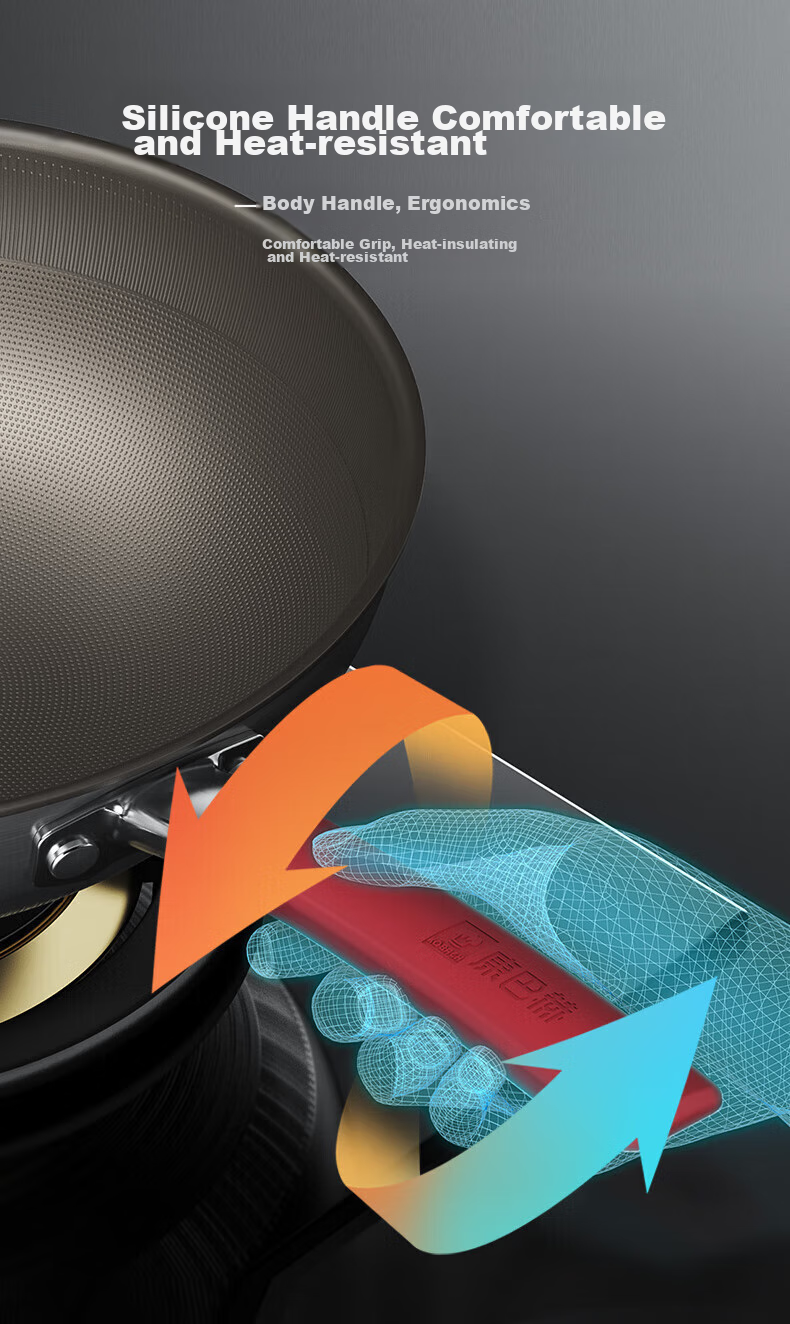 Kobach Pure Titanium Wok, Non-Stick Pan, Frying Pan, Flat Bottom Pan, Uncoated Titanium Pan, Compatible with Induction And Gas Stoves, 30cm 8