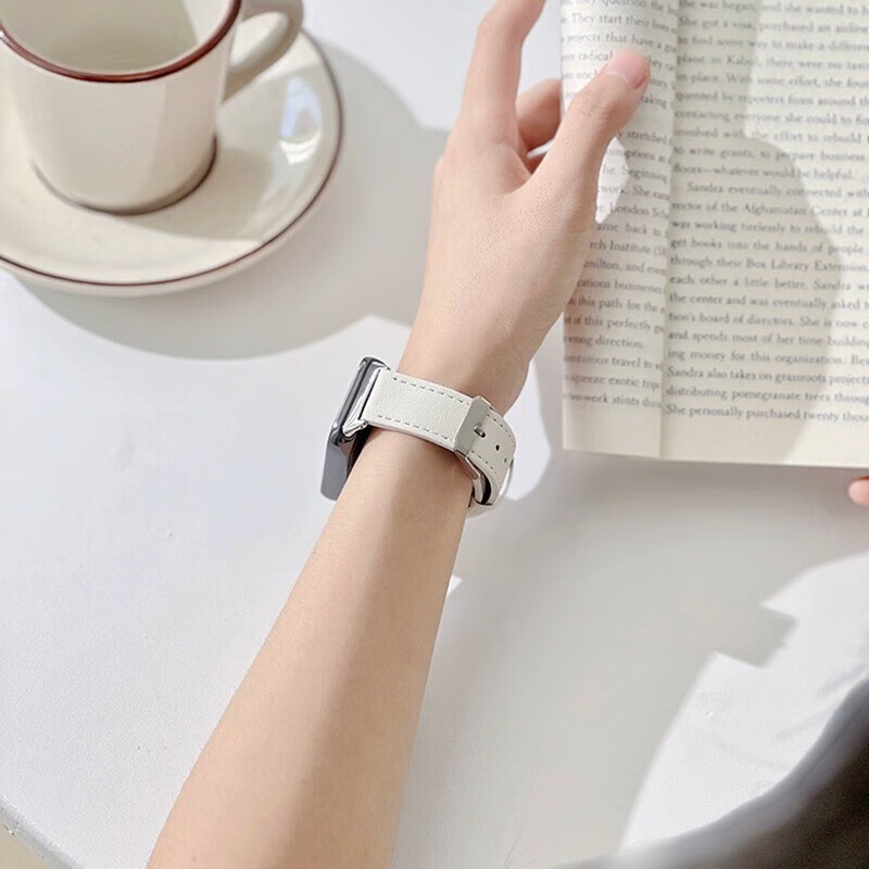 CHENSONG Compatible with Xiaomi (MI) REDMI Watch 6/5 Strap, Xiaomi Bracelet 9Pro/8Pro Strap, Leather Redmi Watch 5e Sim Strap, Quick-Release Metal Wristband, Black
