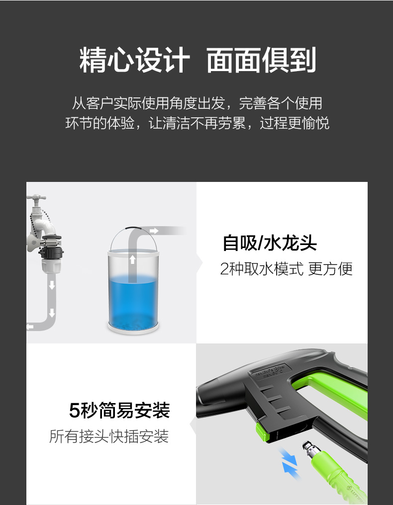 LUTIAN 绿田 洗车机 瓦力 标准版-1400W+泡沫壶+进出8米管 图7