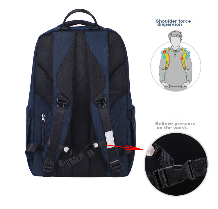 UNIVERSITY OF OXFORD Backpack for Male And Female Middle School Students, High School Students, Lightweight Travel Backpack X1074 Black 13